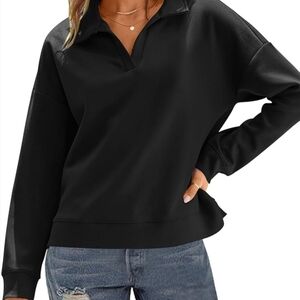 NWT Merokeety Black Women's Pullover Top Super Soft Travel Comfy Large